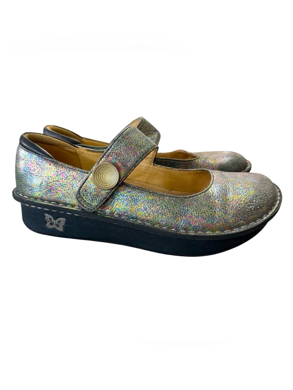 Alegria Women's Paloma Iridescent Mary Jane Closed Toe Nursing Clogs 39 Size 9